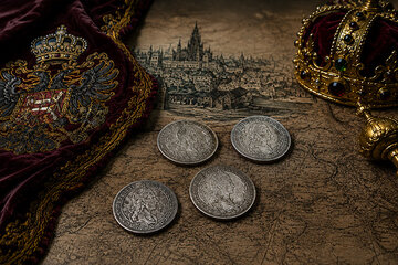 Silver coins of the Habsburg monarchy: Groschen Ferdinand, Leopold, Francis