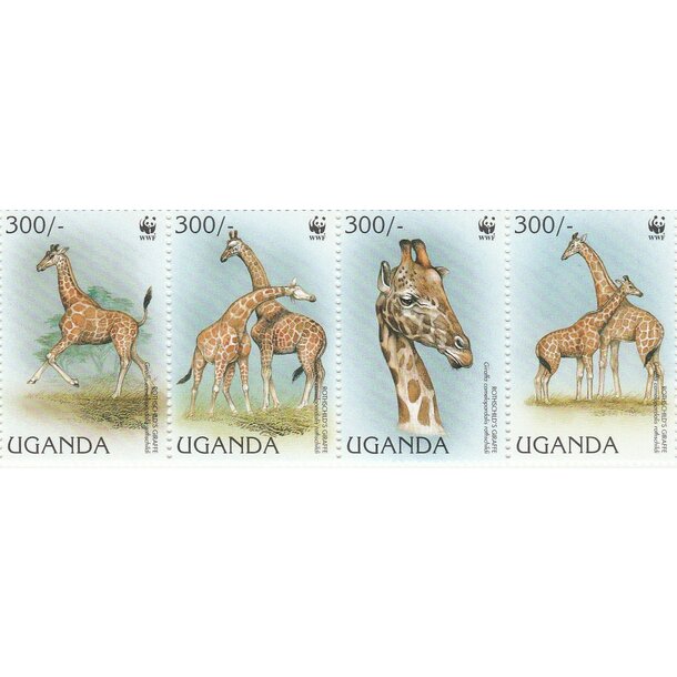 Lot fdc uganda 1997 - žirafy - set-fdc-uganda-1997-2