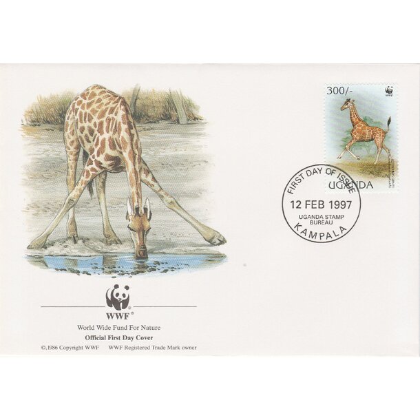 Lot fdc uganda 1997 - žirafy - set-fdc-uganda-1997-3