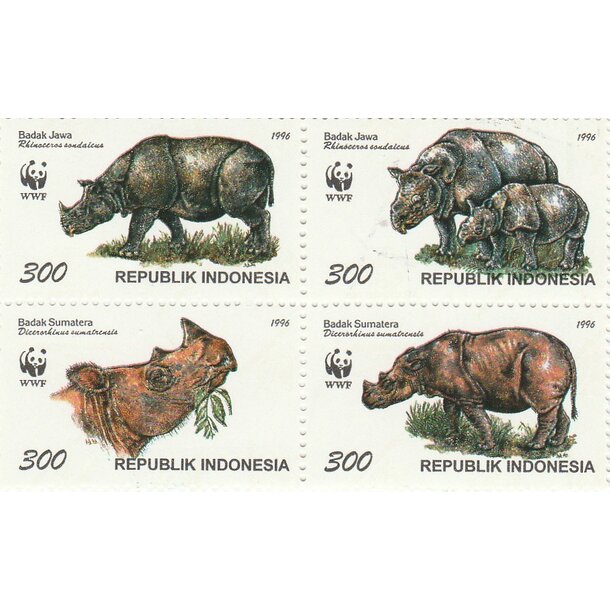 Lot fdc indonézia 1996 - nosorožce - set-fdc-indonesia-1996-2