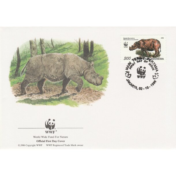 Lot fdc indonézia 1996 - nosorožce - set-fdc-indonesia-1996-6