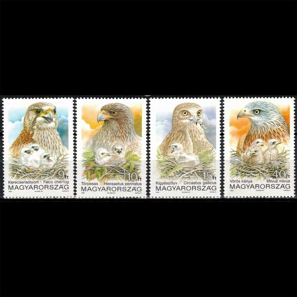 Séria známok maďarsko 1992 - dravé vtáky - znamky-Madarsko-4202