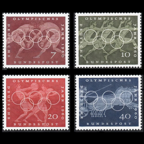 Séria známok nsr 1960 - olympijské hry rím - znamky-nsr-1960-332-35