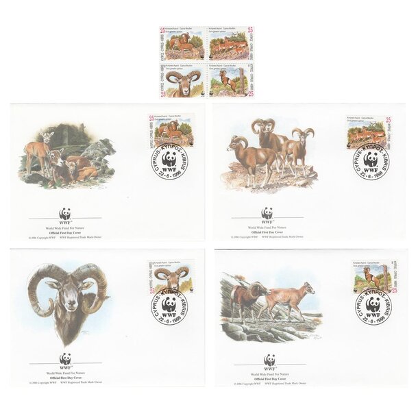Lot fdc cyprus 1998 - muflón cyperský - set-fdc-cyprus-1998-1