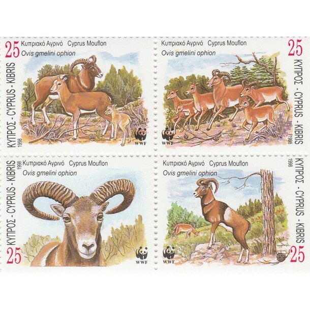 Lot fdc cyprus 1998 - muflón cyperský - set-fdc-cyprus-1998-2