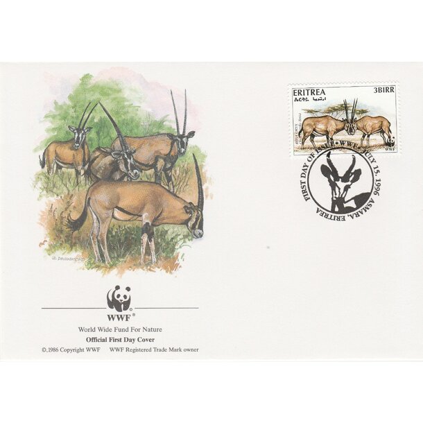 Lot fdc eritrea 1996 - antilopy - set-fdc-eritrea-1996-4