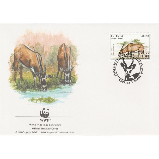Lot fdc eritrea 1996 - antilopy - set-fdc-eritrea-1996-7