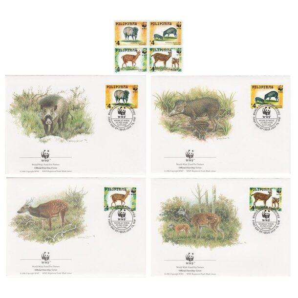 Lot fdc filipíny 1997 - ohrozené druhy - set-fdc-filipíny-1997-1