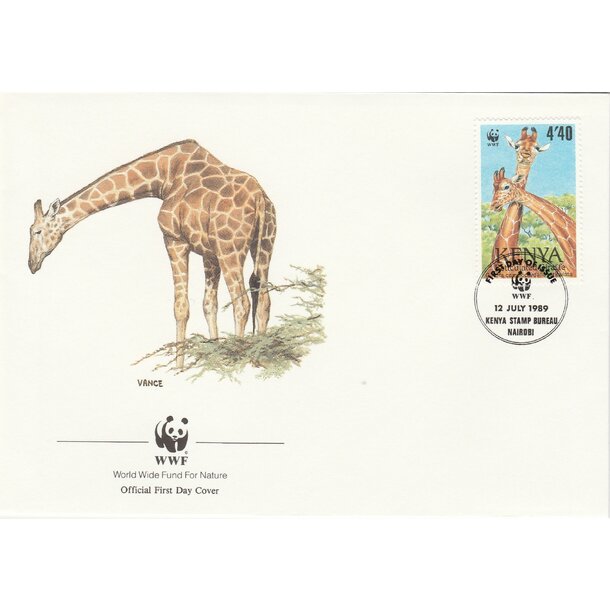 Lot fdc keňa 1989 - žirafy - set-fdc-kena-1989-8