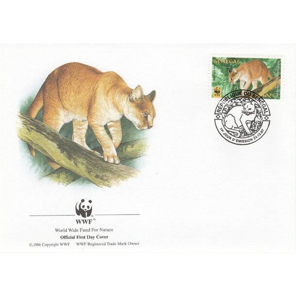 Lot fdc senegal 1997 - mačka zlatá - set-fdc-senegal-1997-7