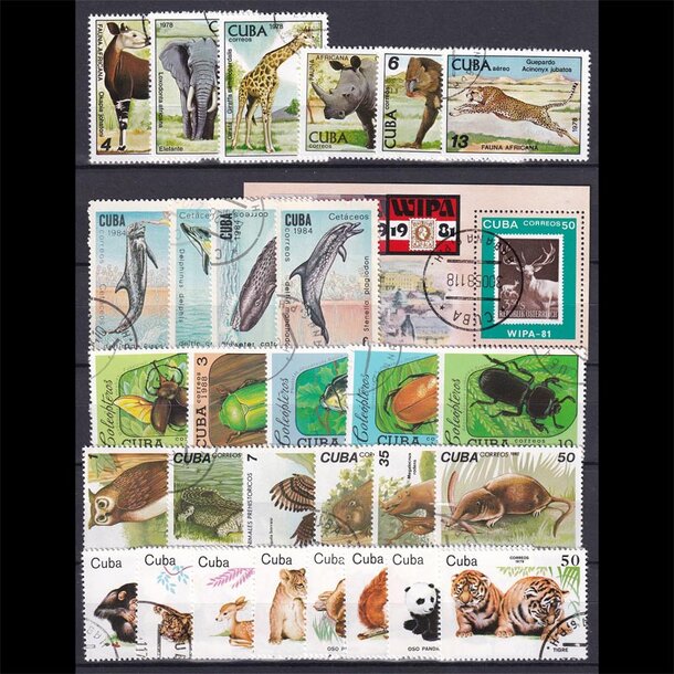 Námetový balíček poštových známok kuba - fauna - známky-Kuba-fauna-30-ks