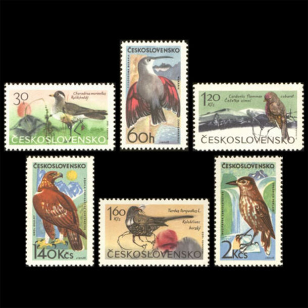 Séria známok československo 1965 - horské vtáctvo - znamky-1965-1568-3