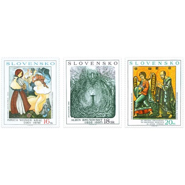 Séria známok slovensko 2001 - umenie - známky-2000-umeniei