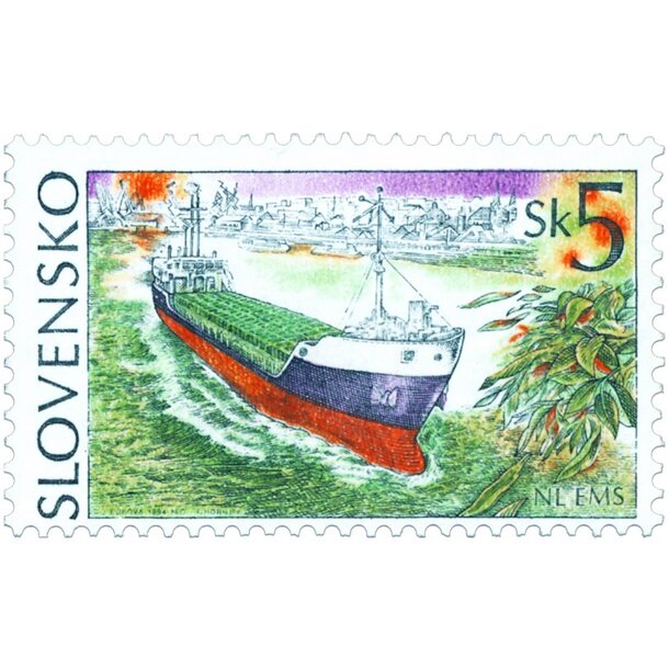 Známka slovensko 1994 - nákladná loď ems - známka-1994-Nákladná-loď-EM