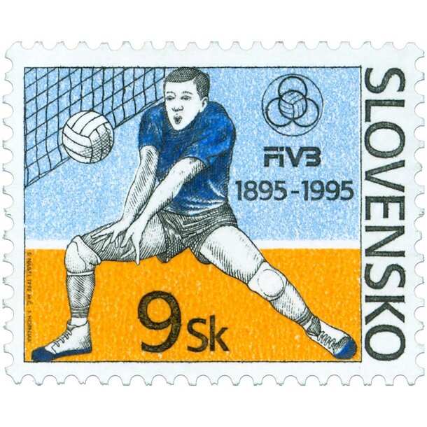 Známka slovensko 1995 - 100 rokov volejbalu - známka-1995-volejbal