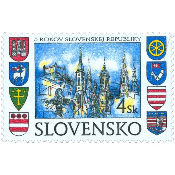 Známka slovensko 1998 - 5 rokov slovenskej republiky - známka-1998-SR
