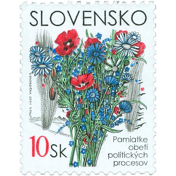 Známka slovensko 2001 - pamiatke obetí politických procesov - známka-2001-pamiatka
