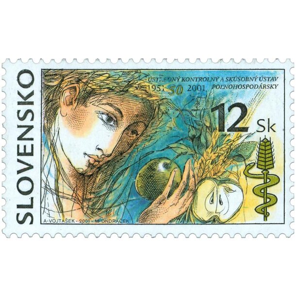Známka slovensko 2001 - poľnohospodársky ústav - známka-2001-ustav