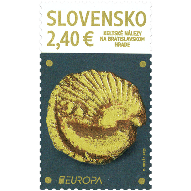 Známka slovensko 2025 - keltské nálezy na bratislavskom hrade - ba kultúra