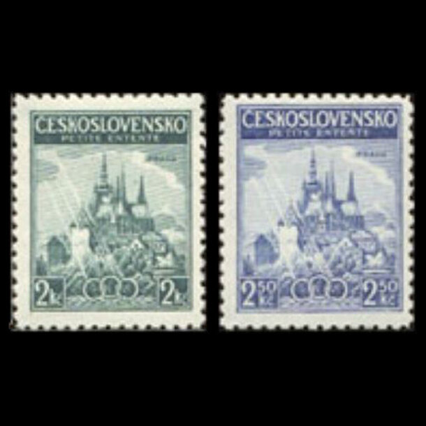 Séria známok československo 1937 - malá dohoda - znamky-1937-375-6