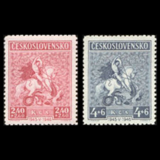 Séria známok československo 1946 - májové povstanie - znamky-1944-490-1