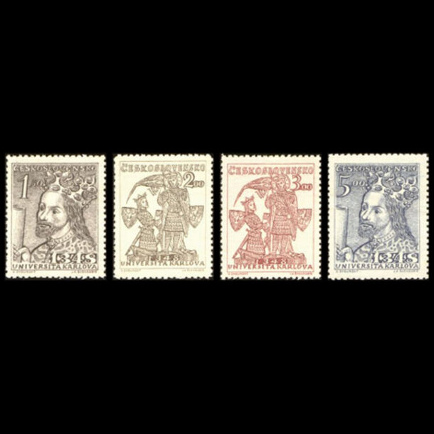 Séria známok československo 1948 - karlova univerzita - znamky-1947-535-38