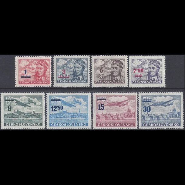 Séria známok československo 1949 - pretlačové provizória - znamky-1949-586-93