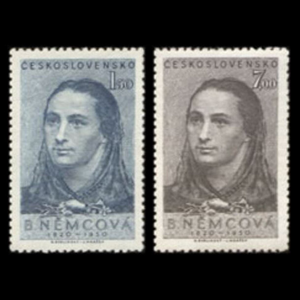 Séria známok československo 1950 - božena němcová - znamky-1950-620-21