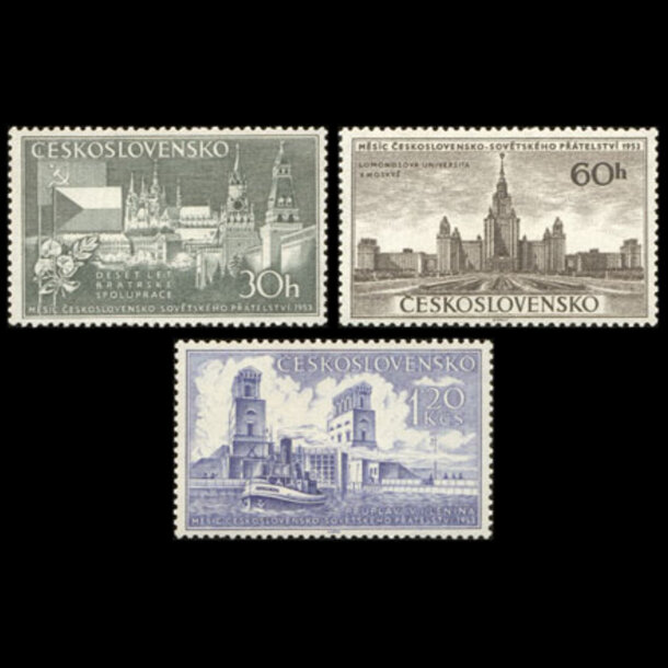 Séria známok československo 1953 - mesiac čssp - znamky-1953-830-32