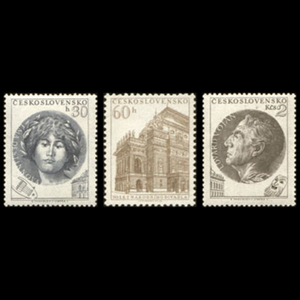 Séria známok československo 1953 - národné divadlo v prahe - znamky-1953-833-35