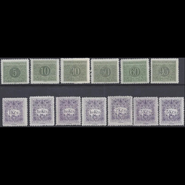 Séria známok československo 1954-1955 - doplatné - znamky-1954-P79A-91A