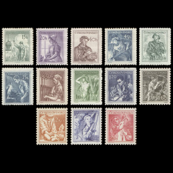 Séria známok československo 1954 - povolania - znamky-1953-848-75