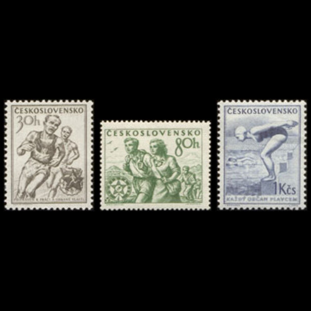 Séria známok československo 1954 - telovýchova a šport - znamky-1953-856-58