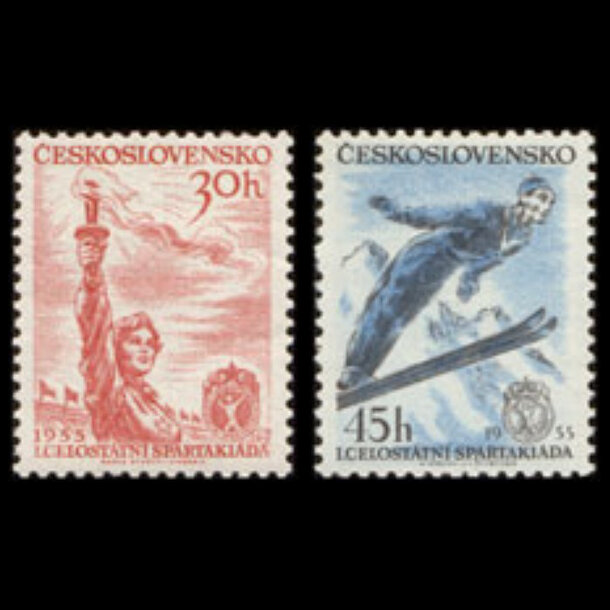 Séria známok československo 1955 - i. celoštátna spartakiáda (časť 1) - znamky-1953-890-91