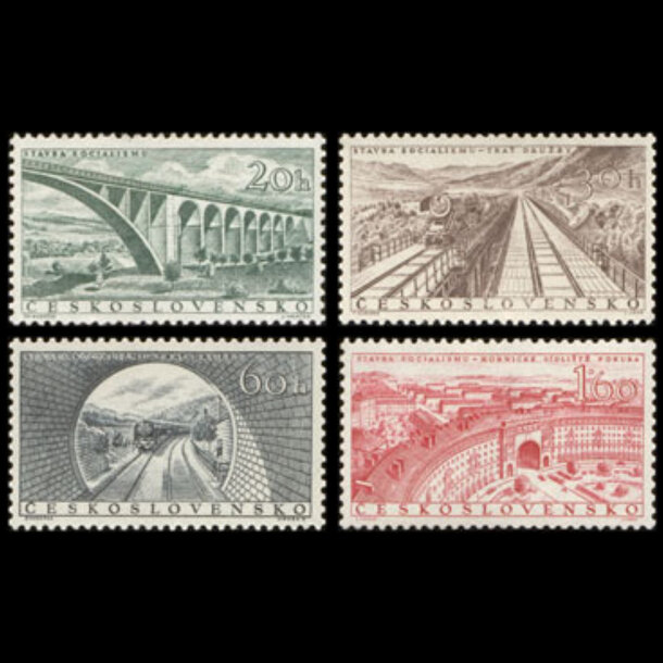 Séria známok československo 1955 - stavby socializmu - znamky-1953-945-48