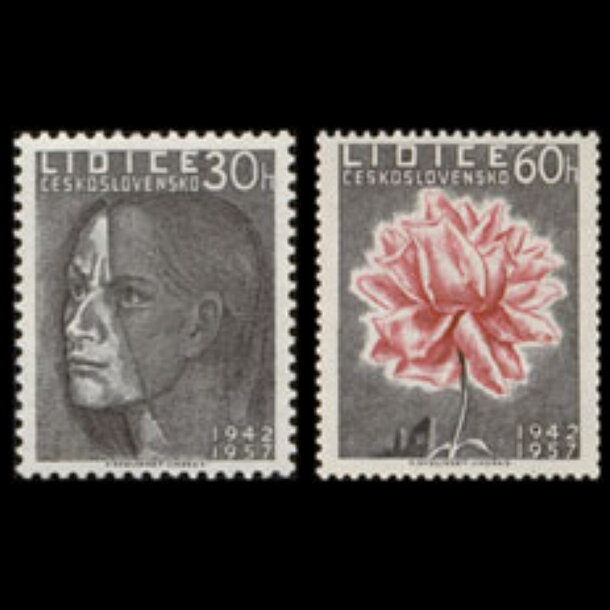 Séria známok československo 1957 - lidice - znamky-1957-1030-31