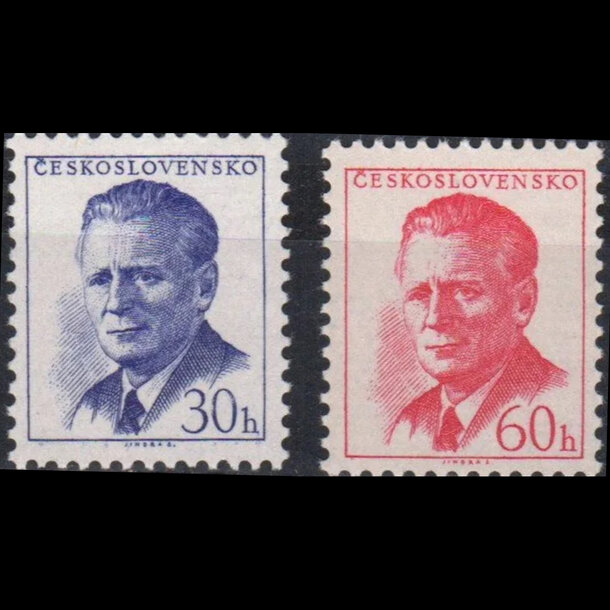 Séria známok československo 1958 - antonín novotný - znamky-1958-1081-82A