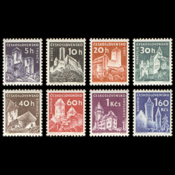 Séria známok československo 1960 -  hrady a zámky - znamky-1960-1185-92