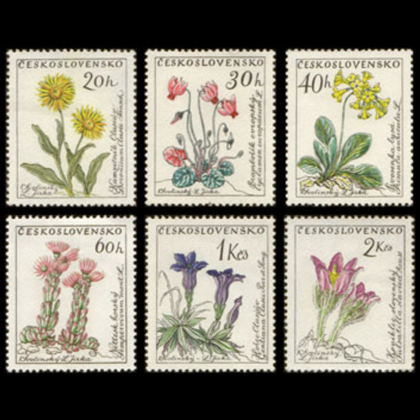 Séria známok československo 1960 - kvety - znamky-1960-1234-39
