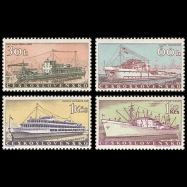 Séria známok československo 1960 - lode - znamky-1960-1179-82