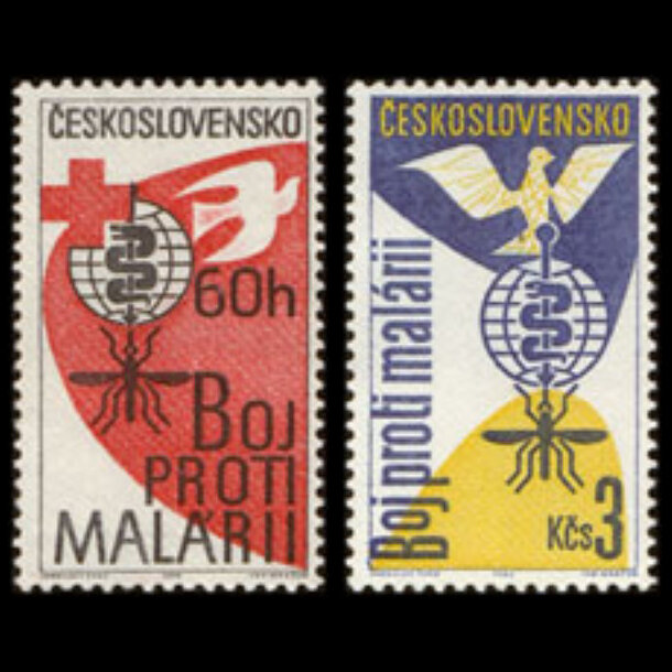 Séria známok československo 1962 - boj proti malárii - znamky-1962-1348-49
