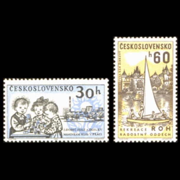 Séria známok československo 1962 - jasle a rekrácie roh - znamky-1962-1362-63