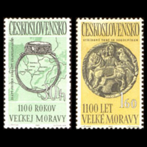 Séria známok československo 1963 - veľká morava - znamky-1962-1407-08
