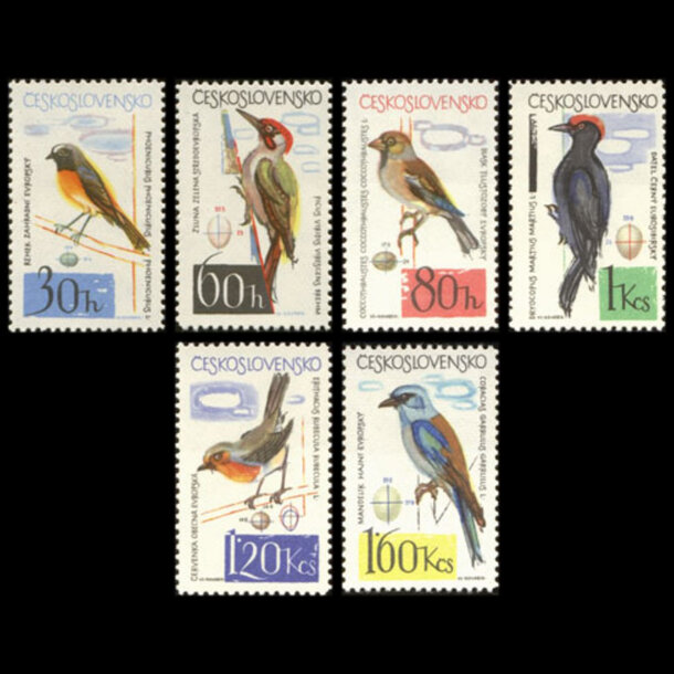 Séria známok československo 1964 - lesné a záhradné vtáctvo - znamky-1964-1495-00