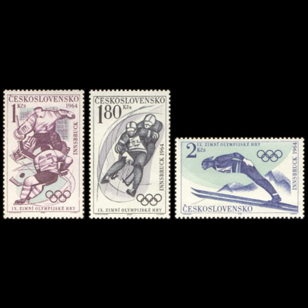 Séria známok československo 1964 - zoh innsbuck - znamky-1964-1447-49
