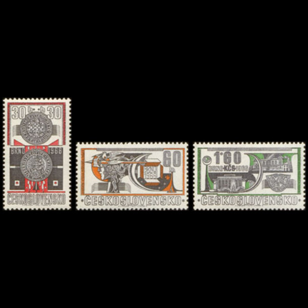 Séria známok československo 1966 - výstava známok brno - znamky-1966-1647-49