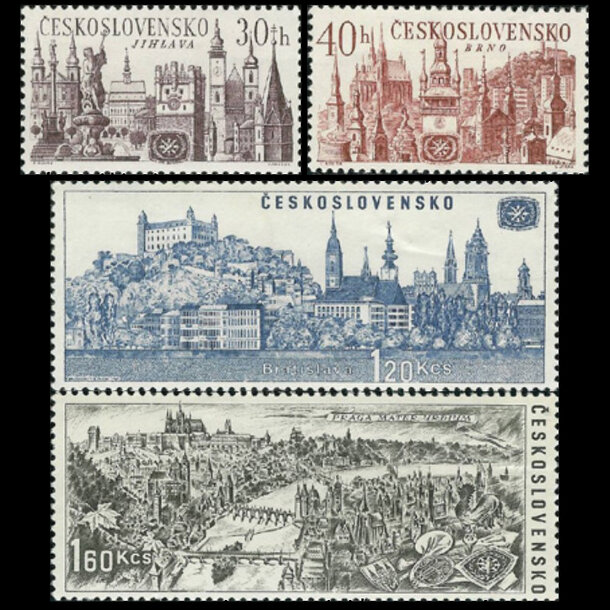 Séria známok československo 1967 - mestá - znamky-1967-1677-80