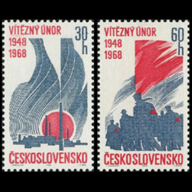 Séria známok československo 1968 - február 1948 - znamky-1968-1770-71