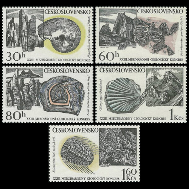Séria známok československo 1968 - geologický kongres - znamky-1968-1809-13