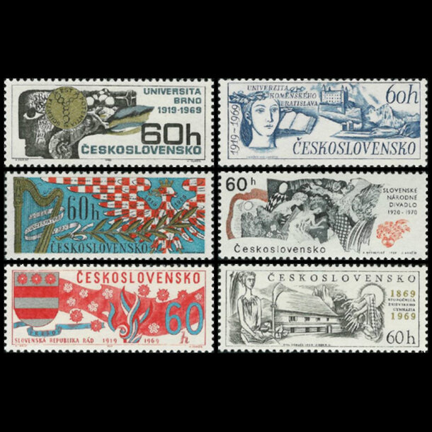 Séria známok československo 1969 - významné výročia - znamky-1969-1860-65
